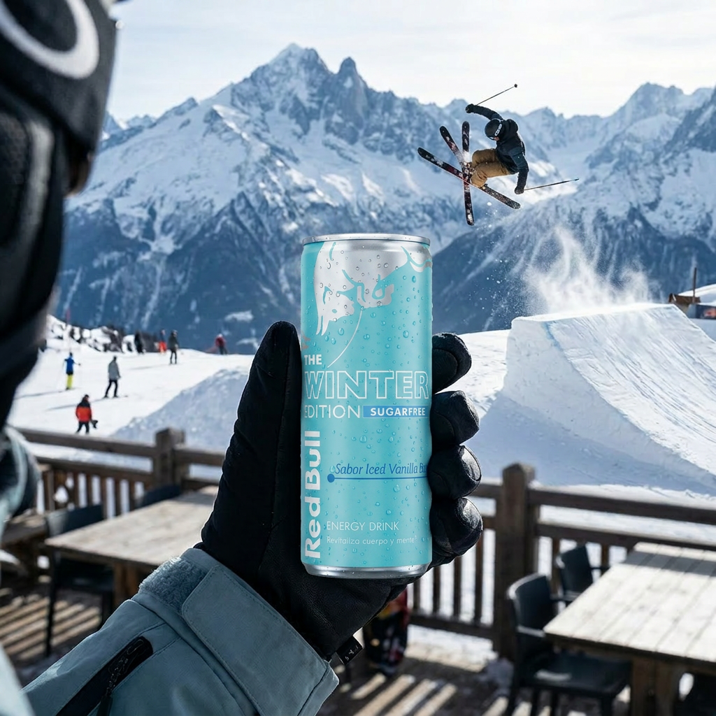 Red Bull Energy Drink Edizione Invernale Senza Zucchero Vaniglia Fredda e Frutti di Bosco