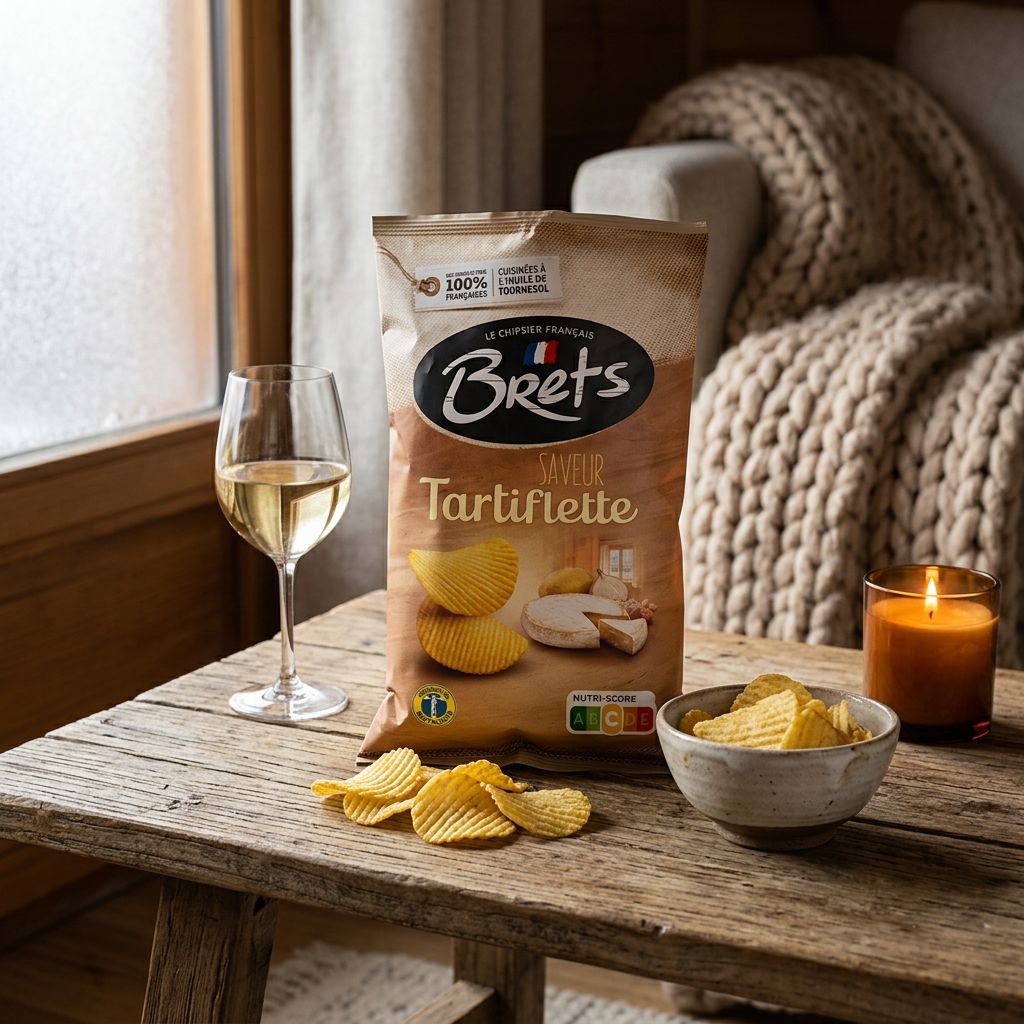 Chips Brets Flavour Tartiflette Cheese, saveur fromagère intense, sachet snack français disponible sur My American Shop