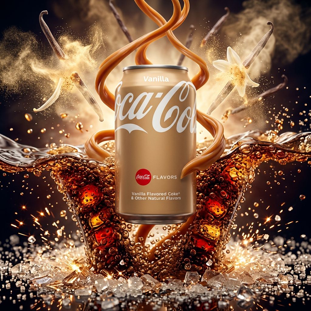 Coca-Cola Vanilla EU, soda cola aromatisé vanille, formulation européenne, disponible sur My American Shop