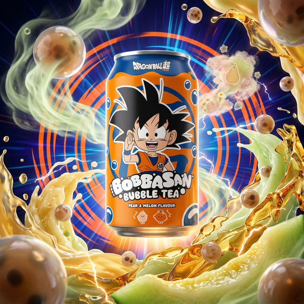 Canette collector Ultra Ice Tea Dragon Ball S Goku bubble tea poire melon 250ml disponible sur My American Shop