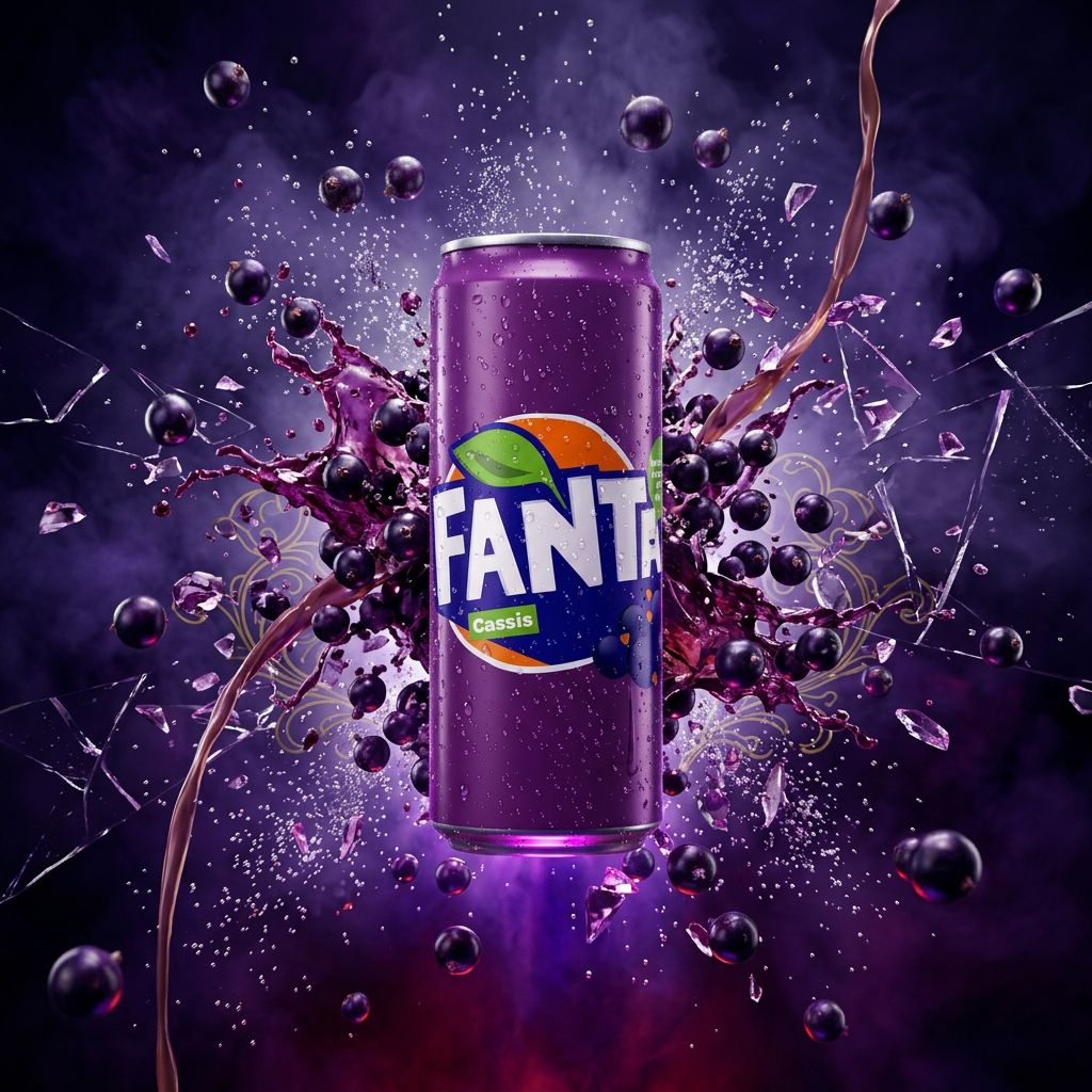 Fanta Cassis en canette, soda gazeux saveur cassis aux arômes naturels, disponible sur My American Shop