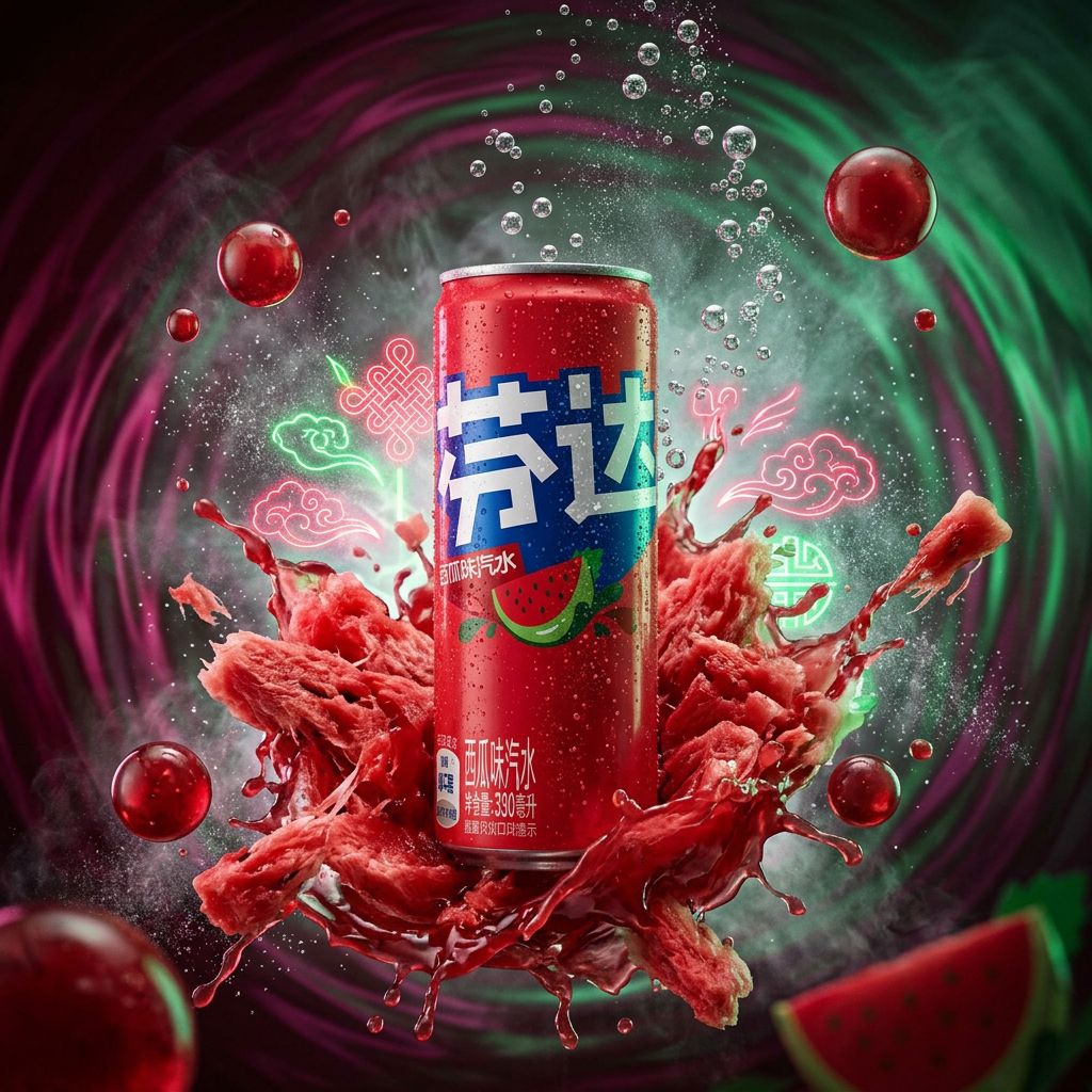 Fanta China Watermelon, canette soda pastèque édition exclusive Chine, disponible sur My American Shop