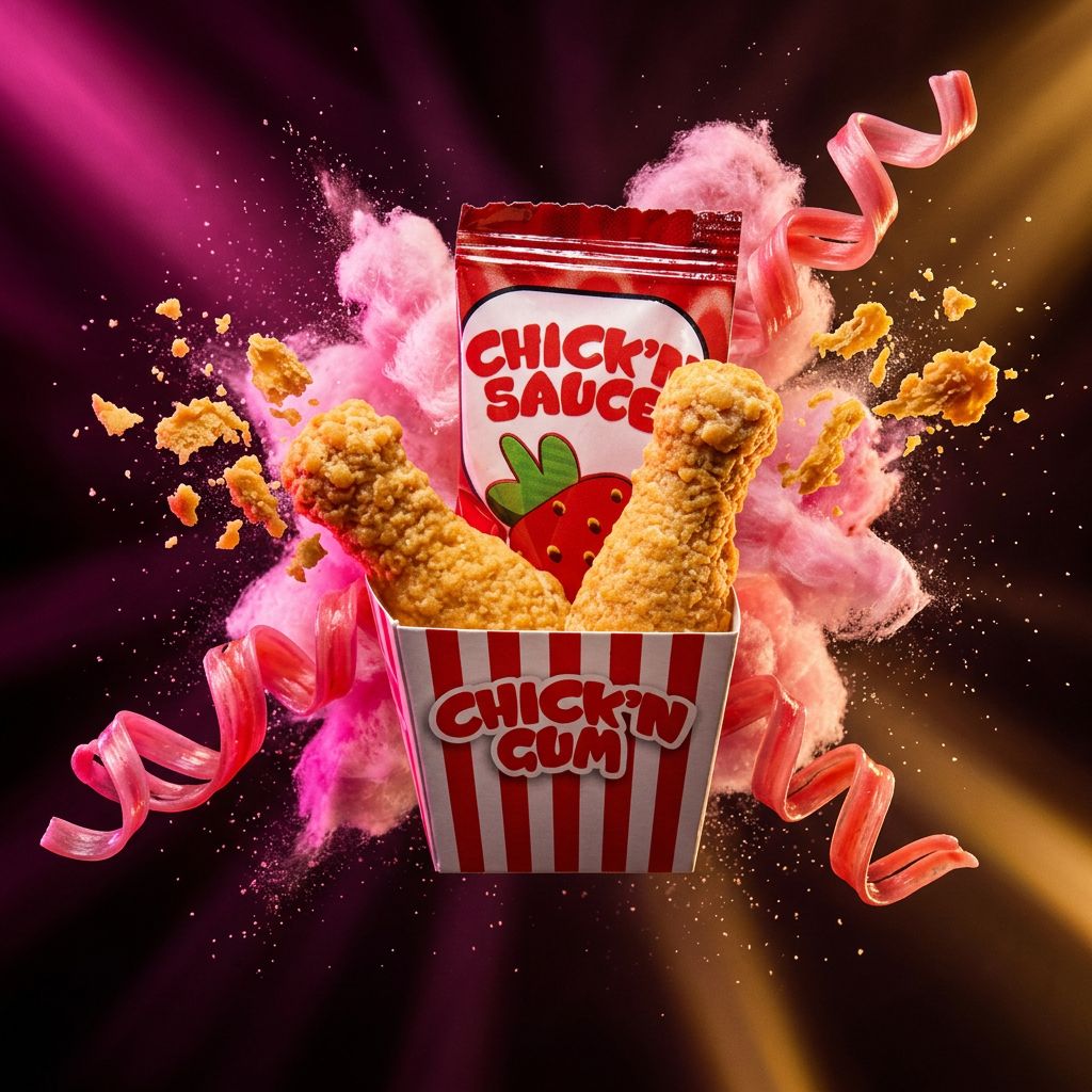 Funnycandy Chick'N Gum bubble gum américain forme poulet croustillant goût sucré disponible sur My American Shop