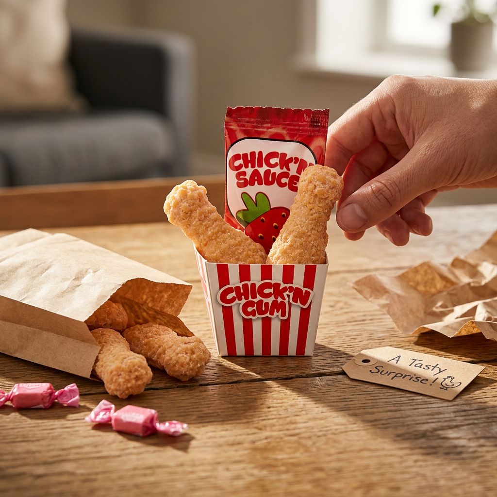 Funnycandy Chick'N Gum bubble gum américain forme poulet croustillant goût sucré disponible sur My American Shop