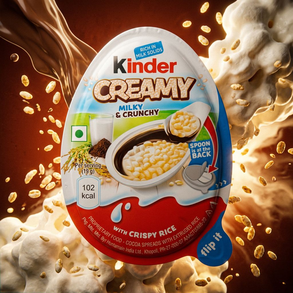Kinder Creamy oeuf chocolat crème fondante billes riz soufflé Ferrero Italie disponible sur My American Shop
