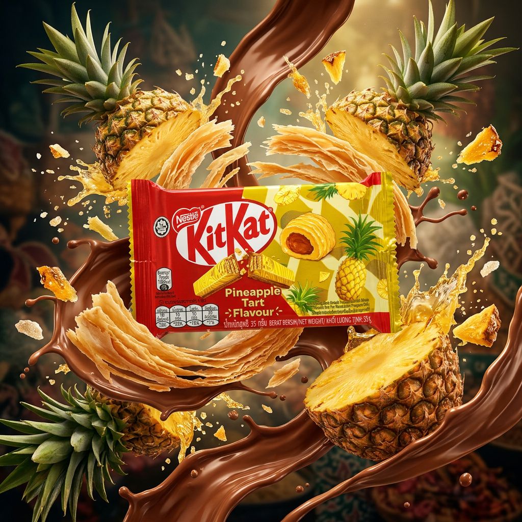 Kit Kat Pineapple Tart saveur ananas, barre wafer import Malaisie, disponible sur My American Shop