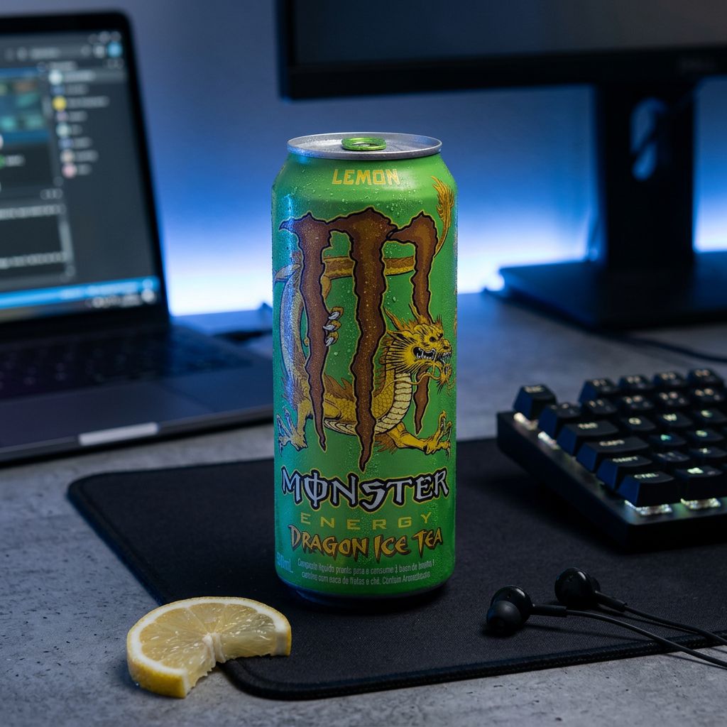 Monster Dragon Ice Tea Lemon, canette 500ml importée des USA, disponible sur My American Shop