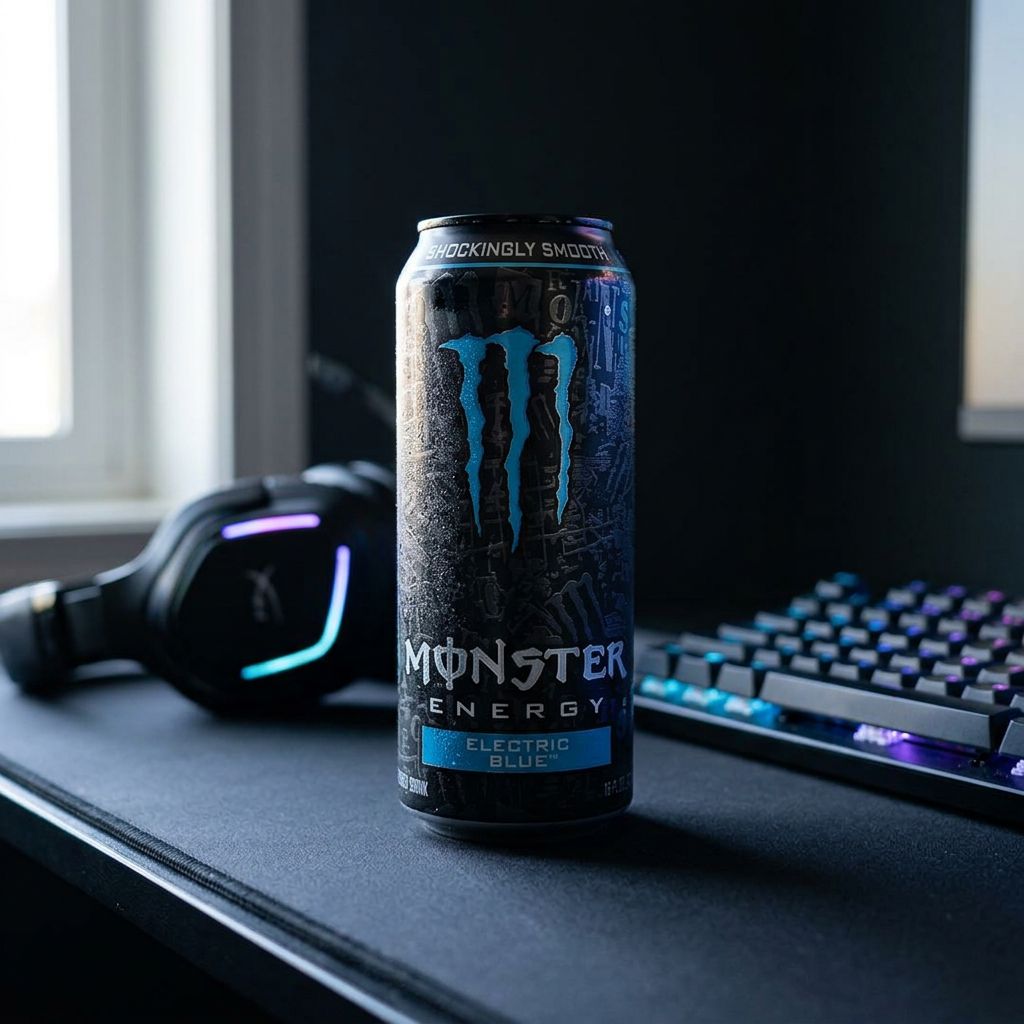 Monster Energy Electric Blue, canette 500ml importée des USA, saveur fruitée, disponible sur My American Shop