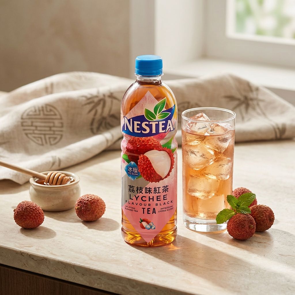 Nestea Ice Rush Lychee Black Tea, thé glacé litchi et miel format importé, disponible sur My American Shop