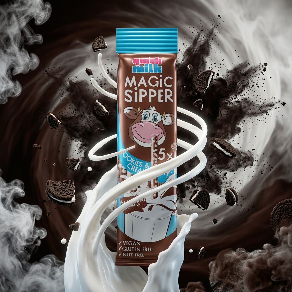 Quick Milk Cookies and Cream, poudre aromatisée pour lait importée des USA, disponible sur My American Shop