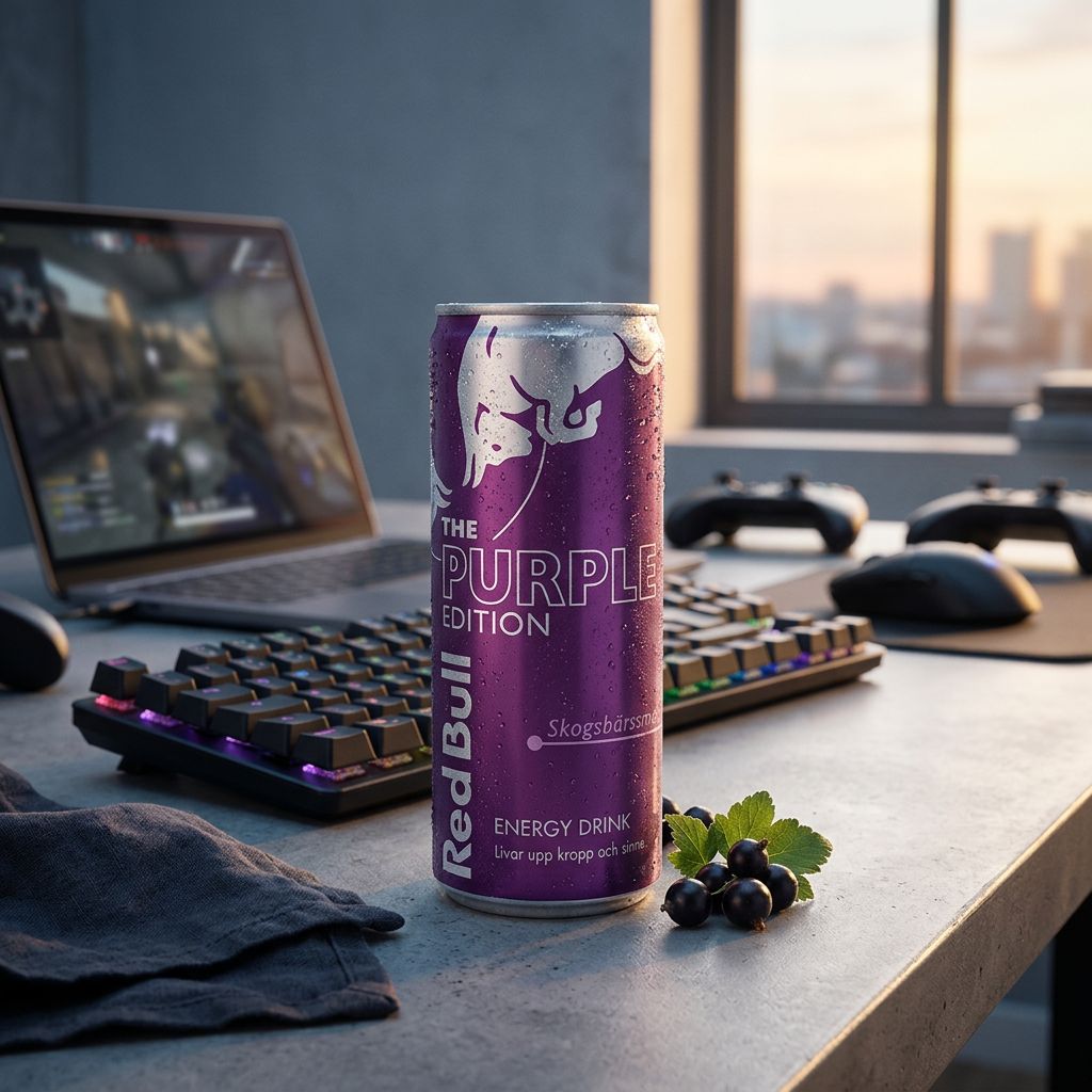 Red Bull Purple Edition saveur cassis 250ml, boisson énergisante importée, disponible sur My American Shop
