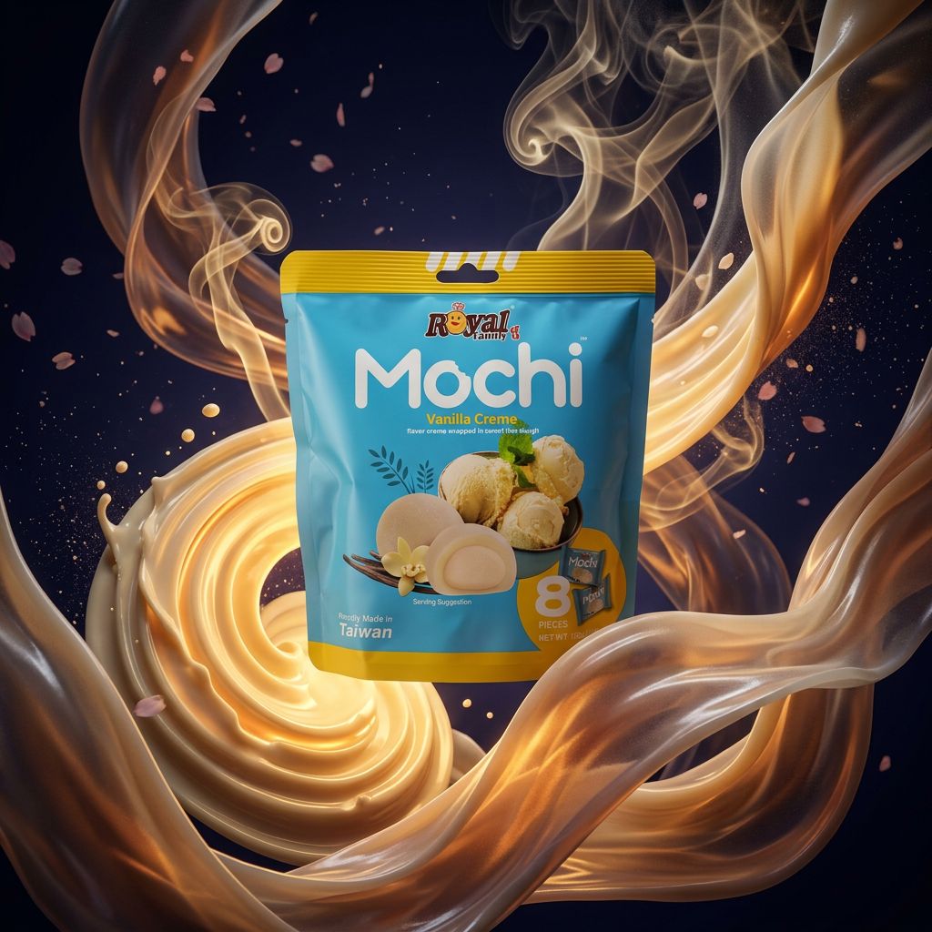 Royal Family Mochi Small Cream Vanilla, mochi crème vanille format snack, origine Taïwan, disponible sur My American Shop