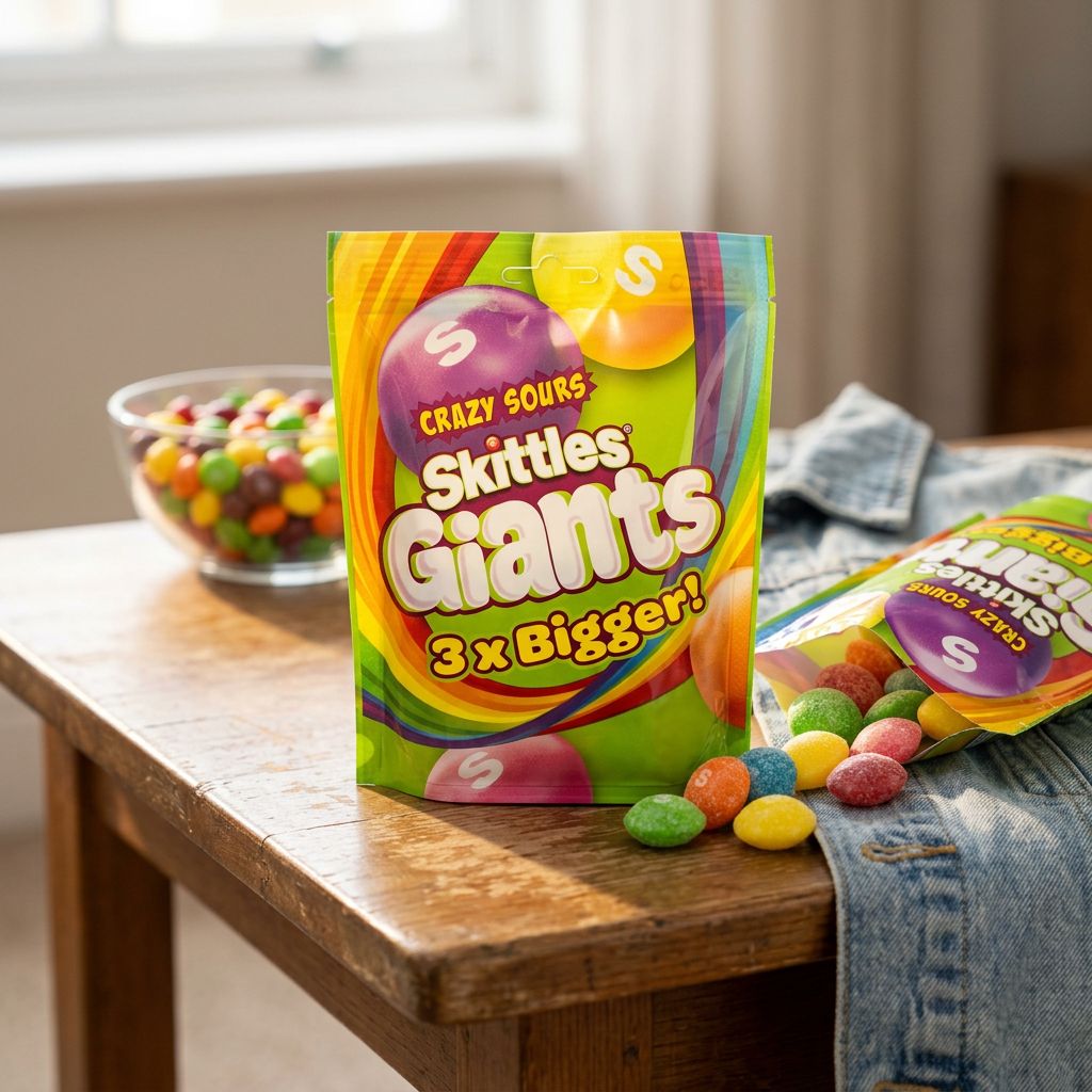 Skittles Giant Crazy Sours, bonbons américains acides format géant, disponible sur My American Shop