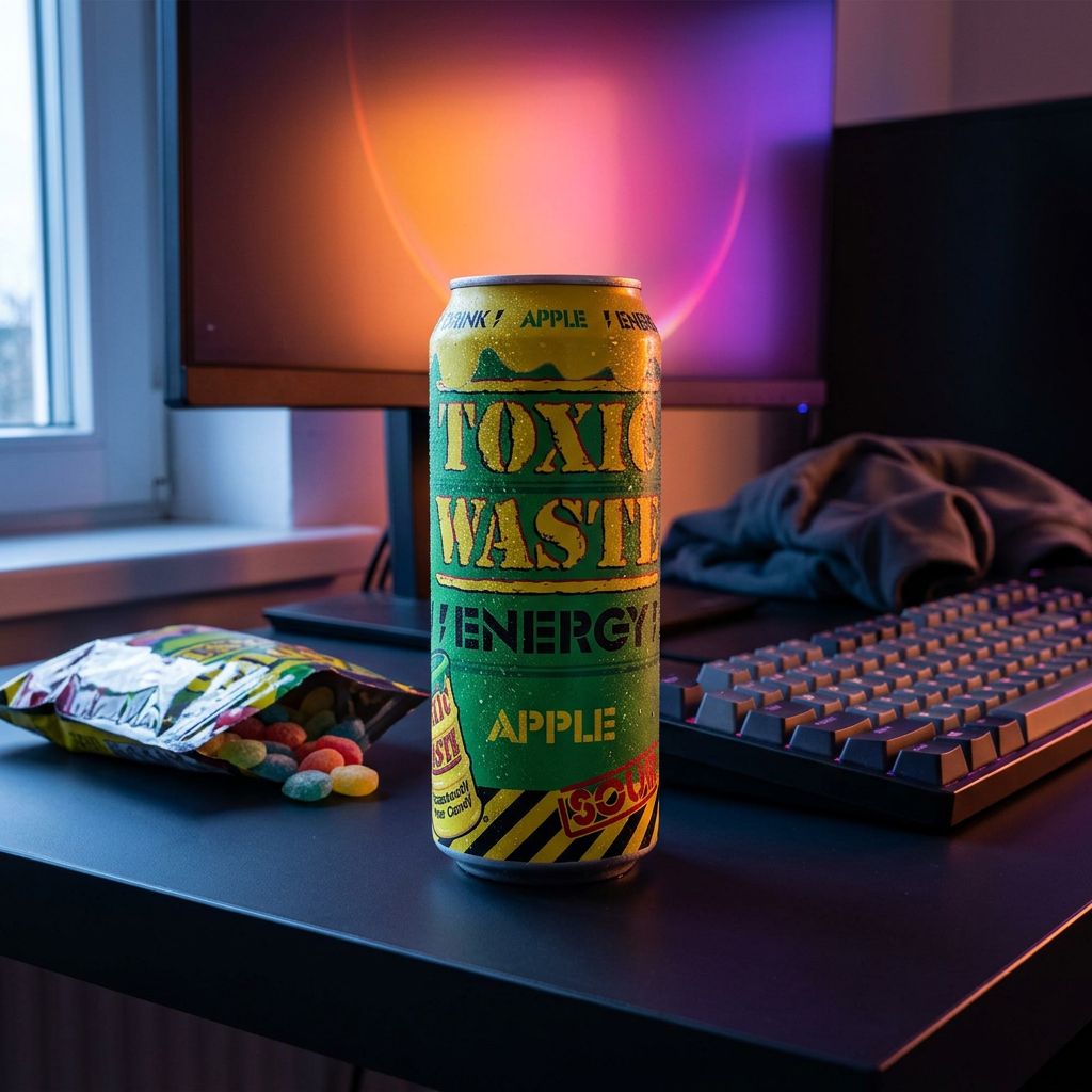 Toxic Waste Energy Drink Sour Apple, canette 500ml importée des USA, saveur pomme verte acidulée, disponible sur My American Shop