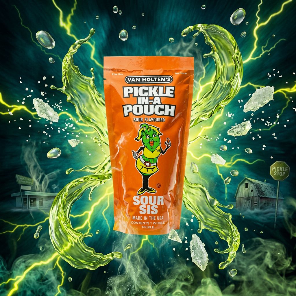 Van Holten's Sour Sis Pickle, cornichon américain ultra-acidulé en sachet individuel, importé des États-Unis, disponible sur My American Shop