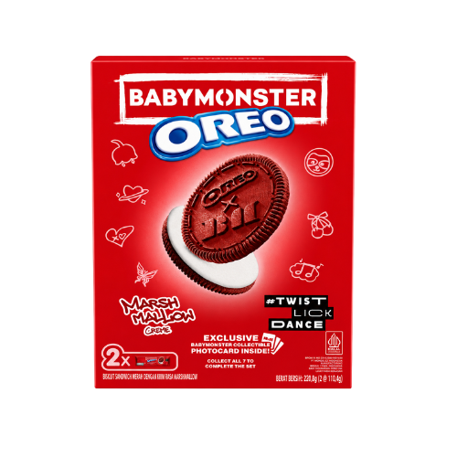 Oreo Babymonster Marshmallow Creme, biscuit Oreo édition K-pop collaboration, crème marshmallow fondante