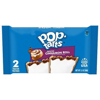 Kellogg's Pop Tarts Frosted Cinnamon Roll, pâtisserie américaine saveur rouleau cannelle avec glaçage blanc