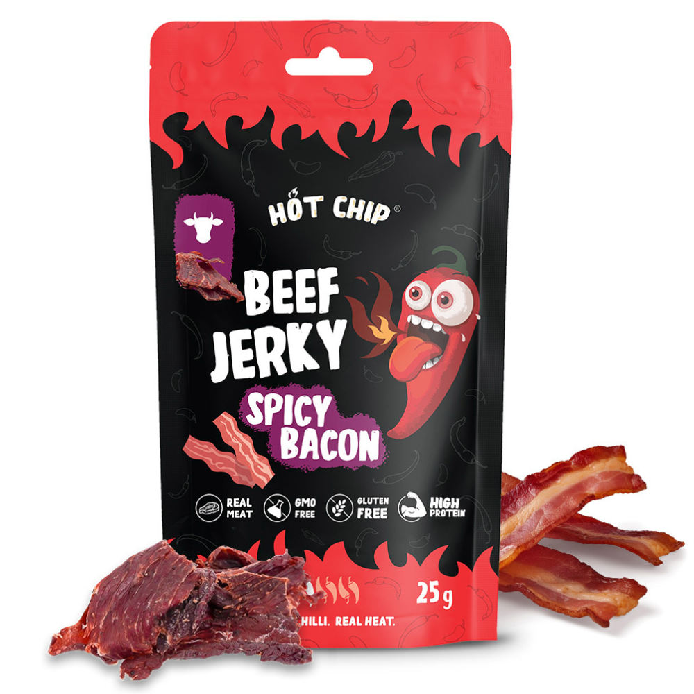 Hot Chip Beef Jerky Spicy Bacon - My American Shop