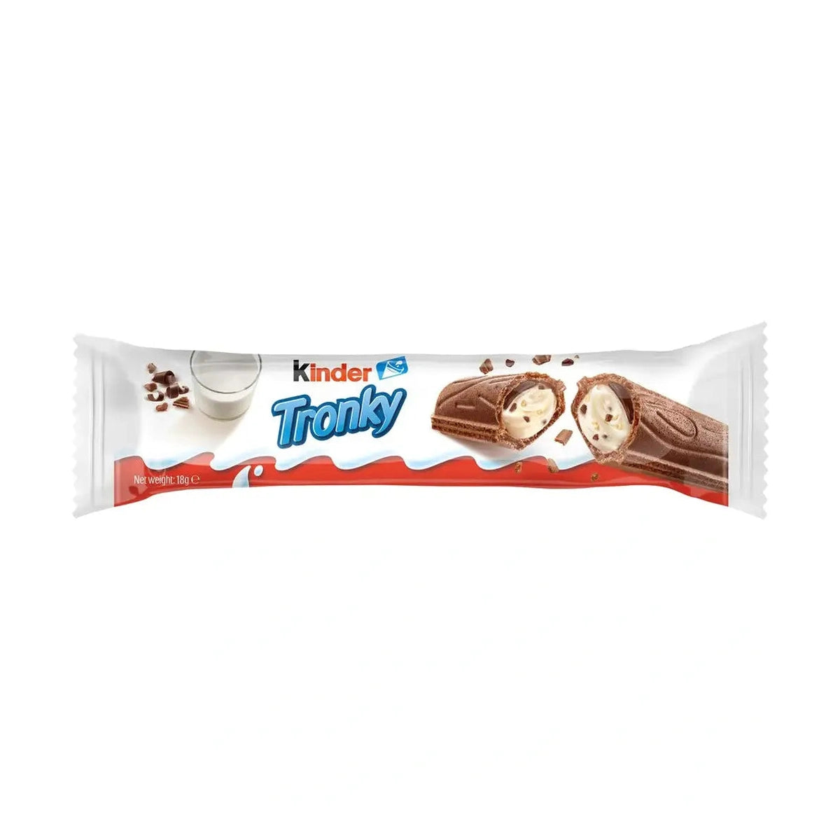 Kinder Tronky 18g : gaufrette cacao crème lait éclats biscuits version asiatique Kinder