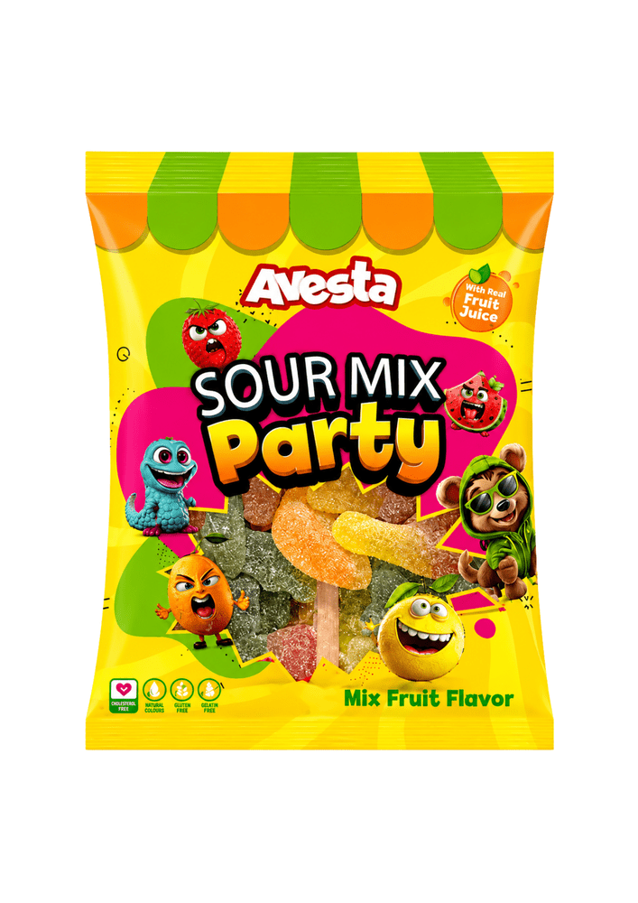 Avesta Sour Mix Caramelle Gommose al Gusto di Frutta per Feste