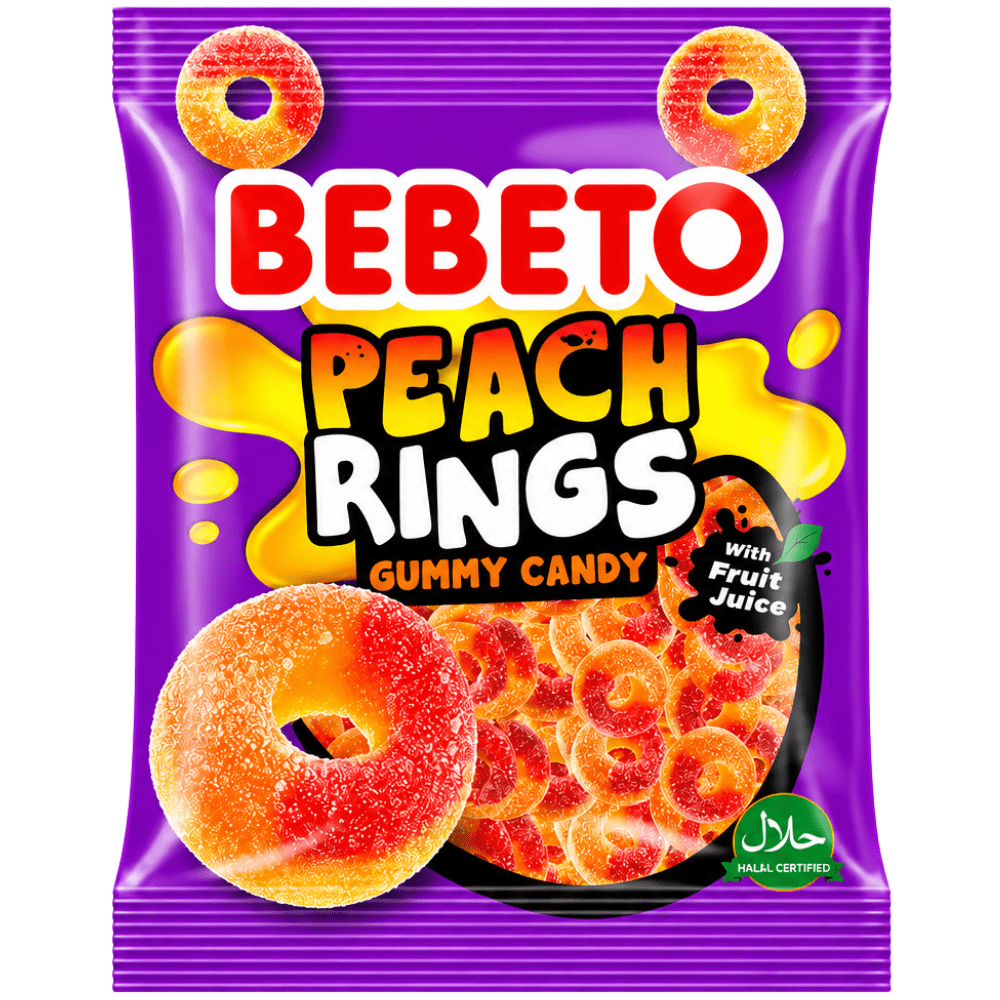 Anelli di gelatina al gusto pesca Bebeto