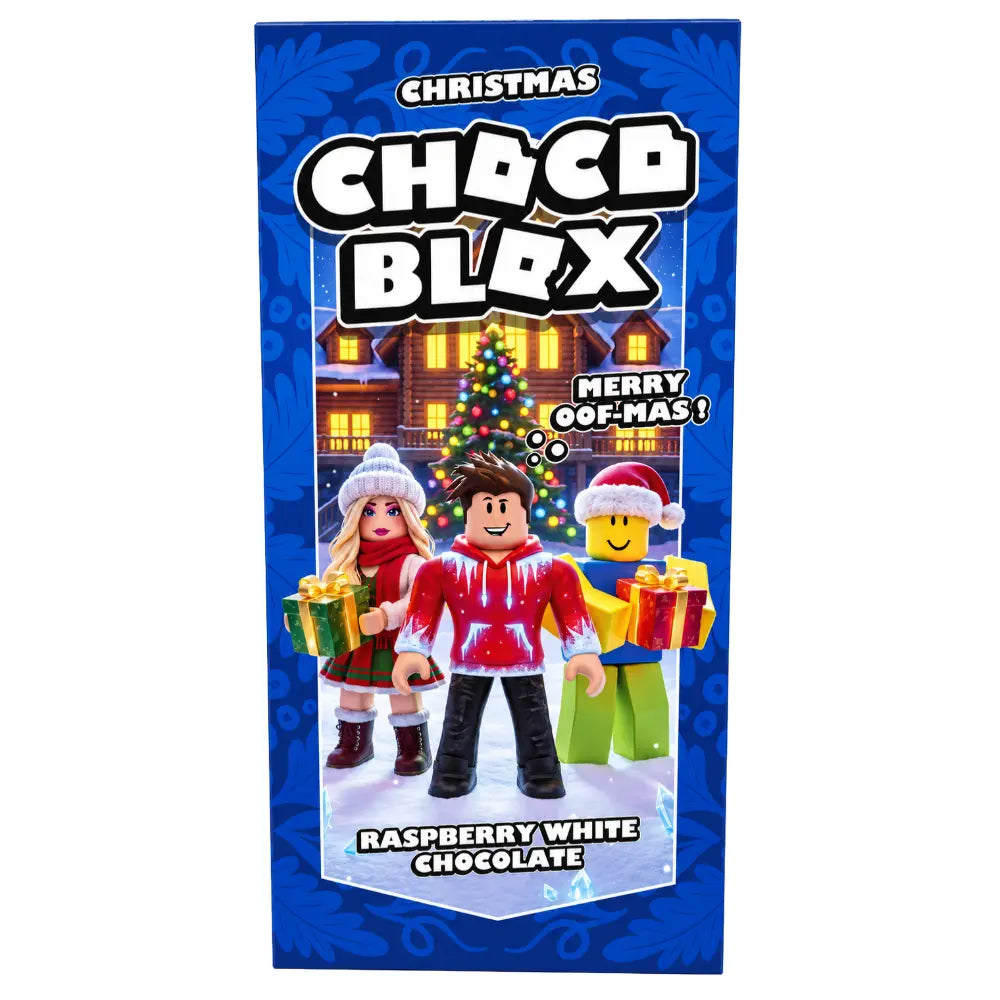 Choco Blox al lampone natalizio e cioccolato bianco