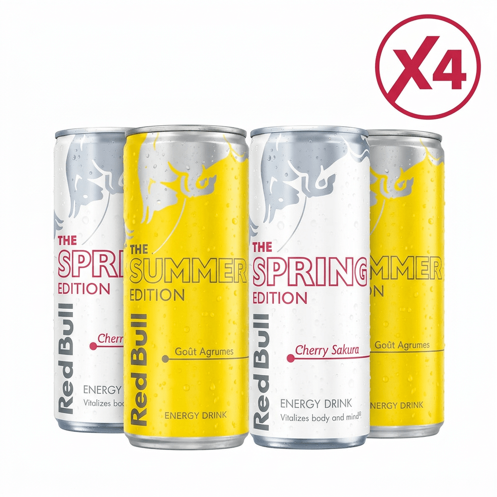 Red Bull Cherry Sakura e Summer Edition Agrumi confezione da 4