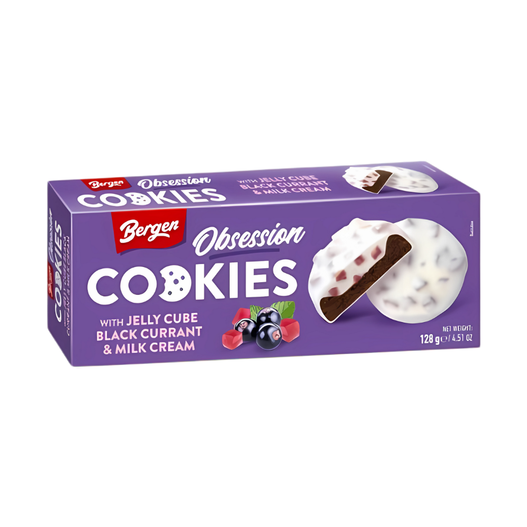 Bergen Biscotti Cubo di Gelatina Ribes Nero & Crema al Latte