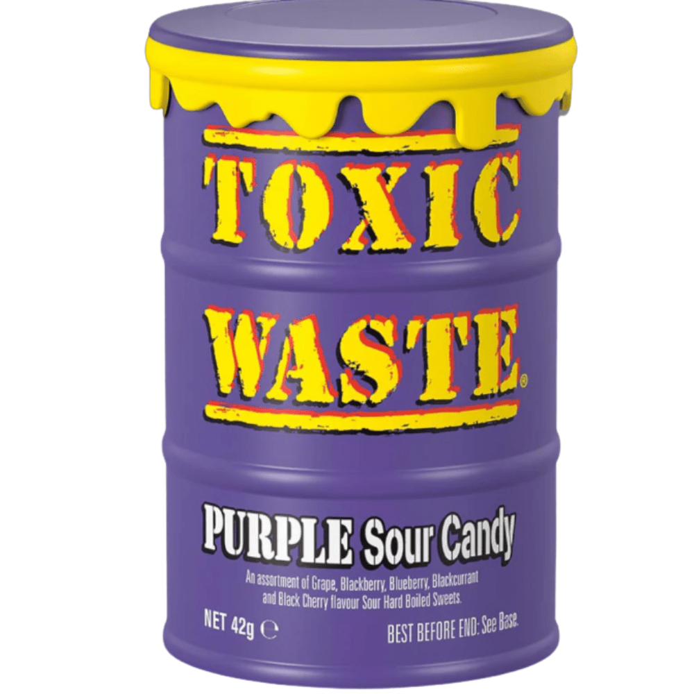 Toxic Waste Caramelle Aspro Viola in Barattolo