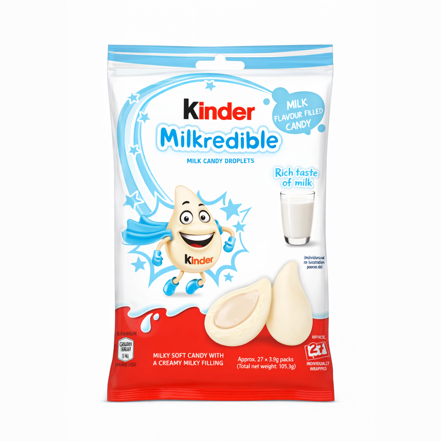 Kinder Milkedrible Milk Flavor 47g : bonbons lait chocolat exclusivité asiatique - Kinder