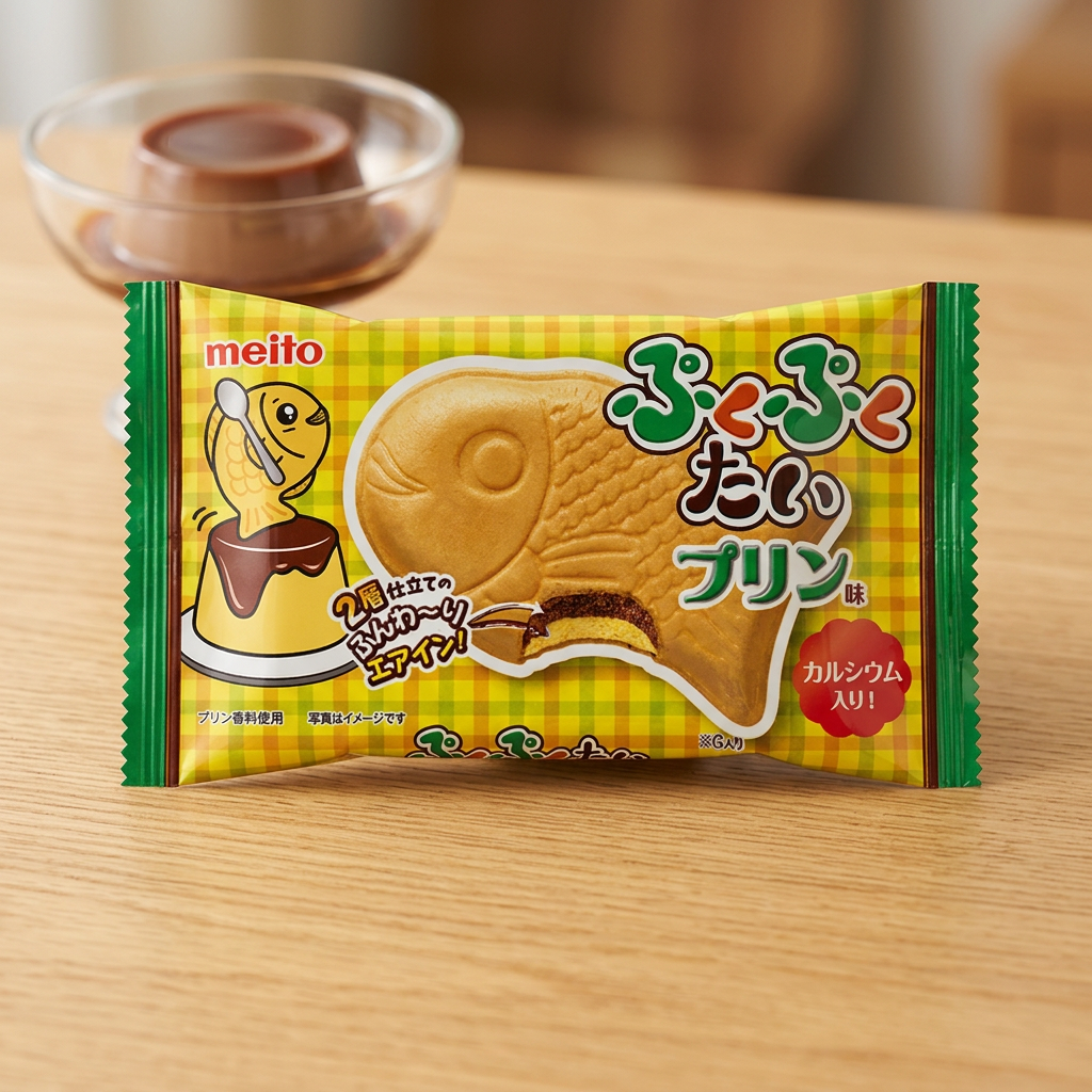 Meito Puku Puku Tai al cioccolato e budino