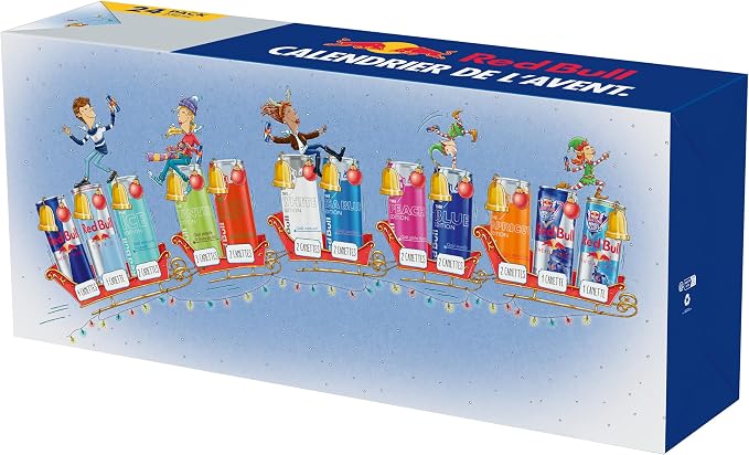 Calendrier de l'Avent Red Bull 2026 V2 avec 24 canettes et 12 variétés
