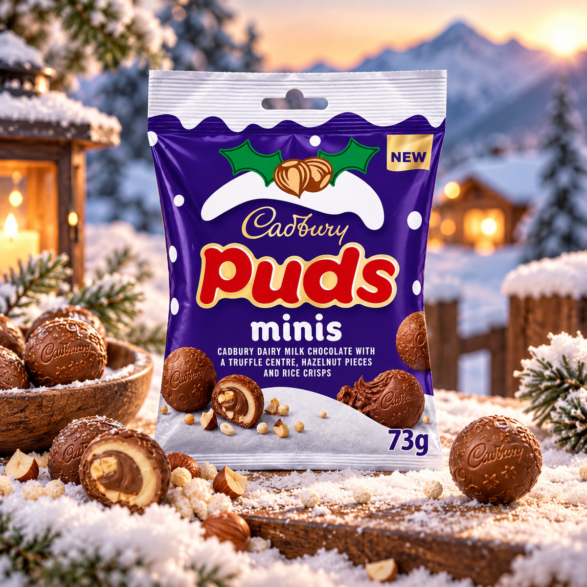 Busta di cioccolatini Cadbury Dairy Milk Mini Puds
