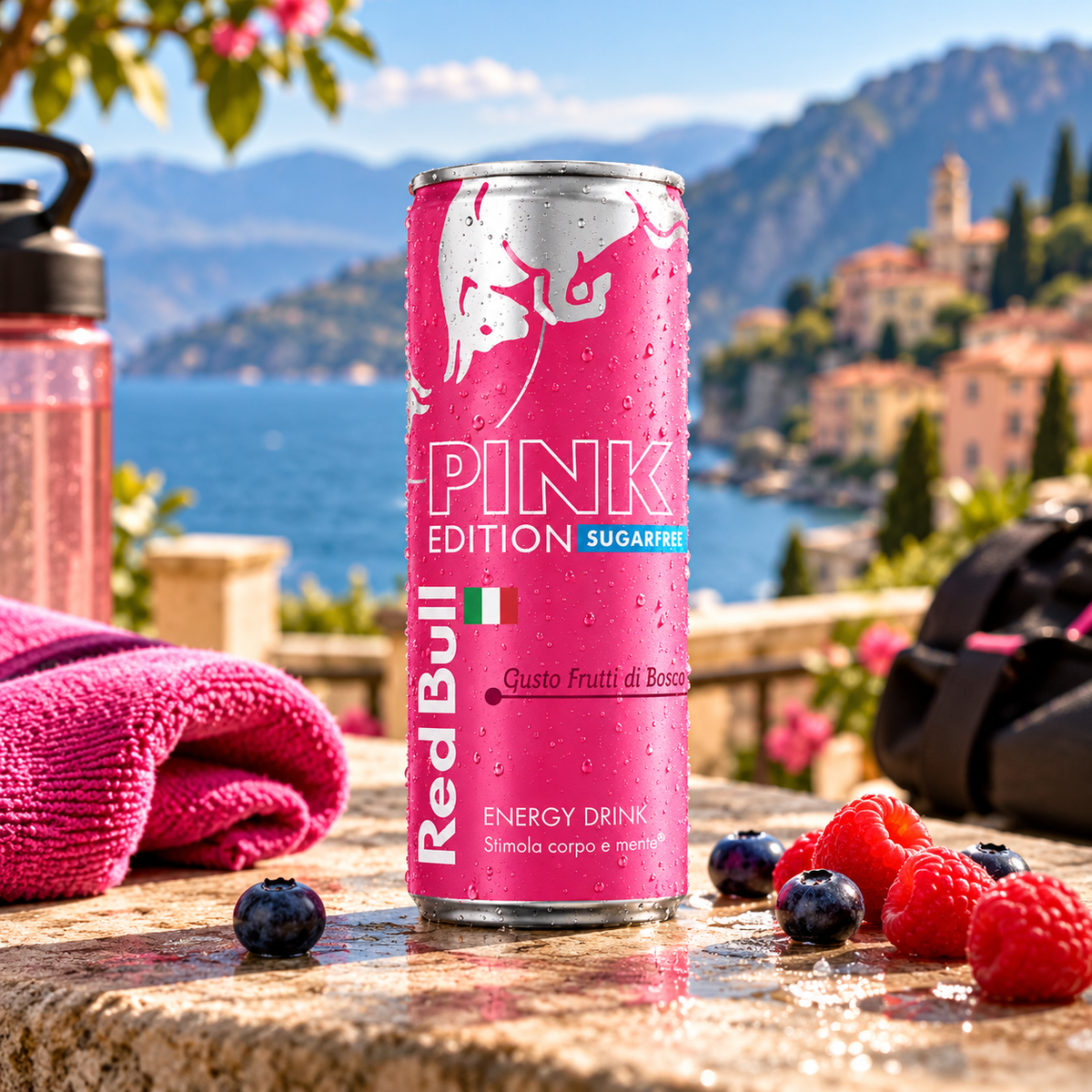 Red Bull Energy Pink Edition ai frutti di bosco senza zucchero