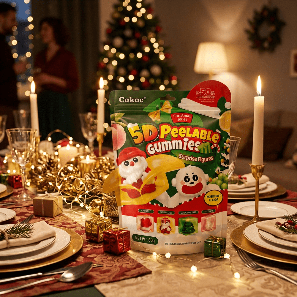 Cokoc Christmas 5D Caramelle Gommose Sbucciabili al Gusto Frutta Mista