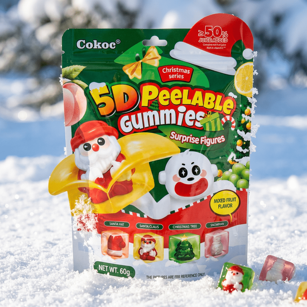 Cokoc Christmas 5D Caramelle Gommose Sbucciabili al Gusto Frutta Mista