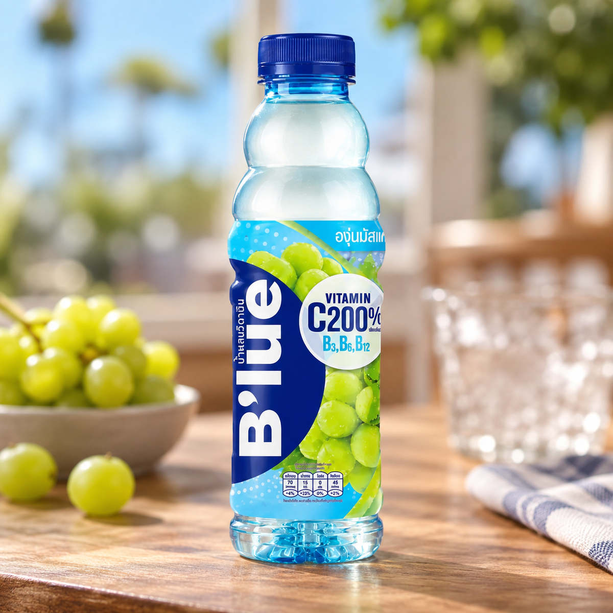 Bevanda vitaminica B'lue all'uva Moscato