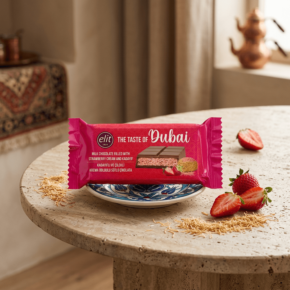 Elit Dubai Cioccolato al Latte Crema di Fragola & Kadayif