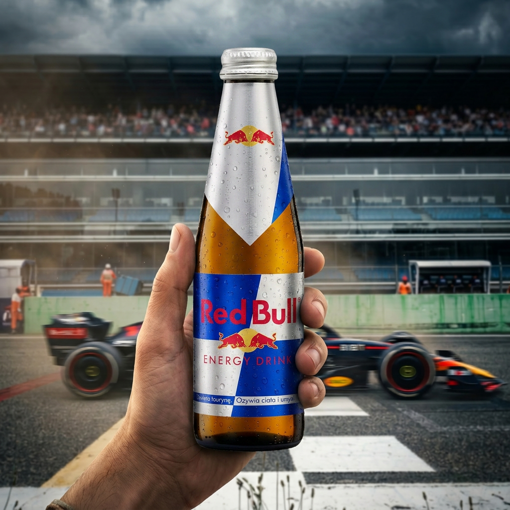 Red Bull Energy Drink Bottiglia di Vetro Originale