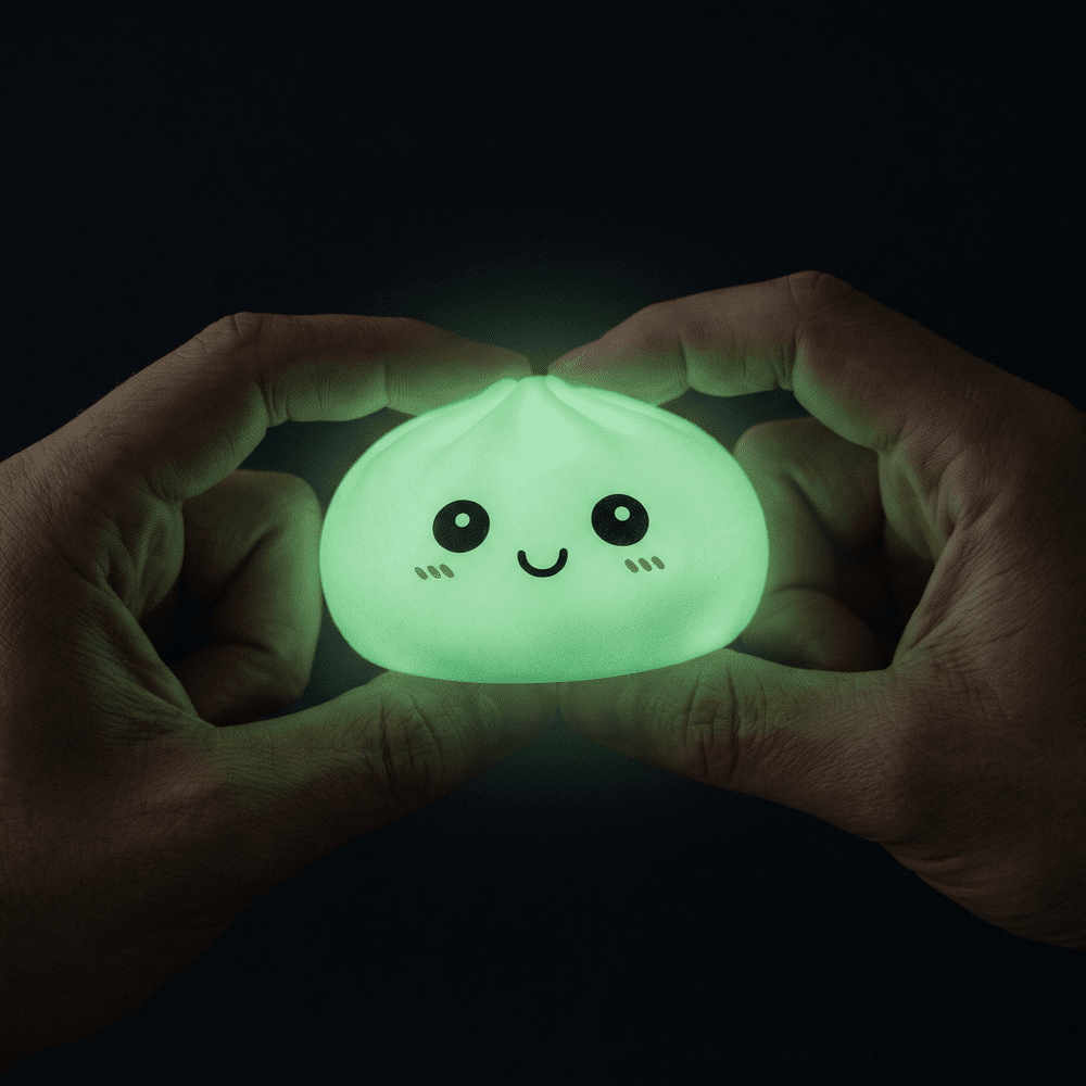 Giocattolo Squishy Bun che si illumina al buio M
