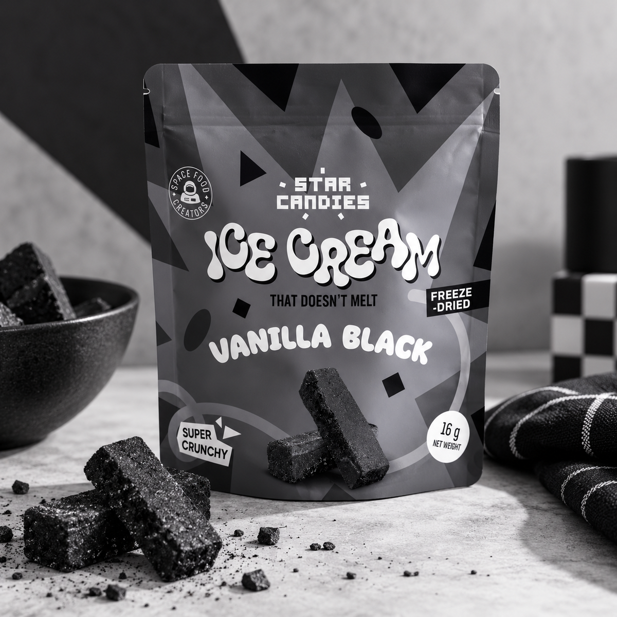 Gelato alla vaniglia nera liofilizzato Star Candies piccolo