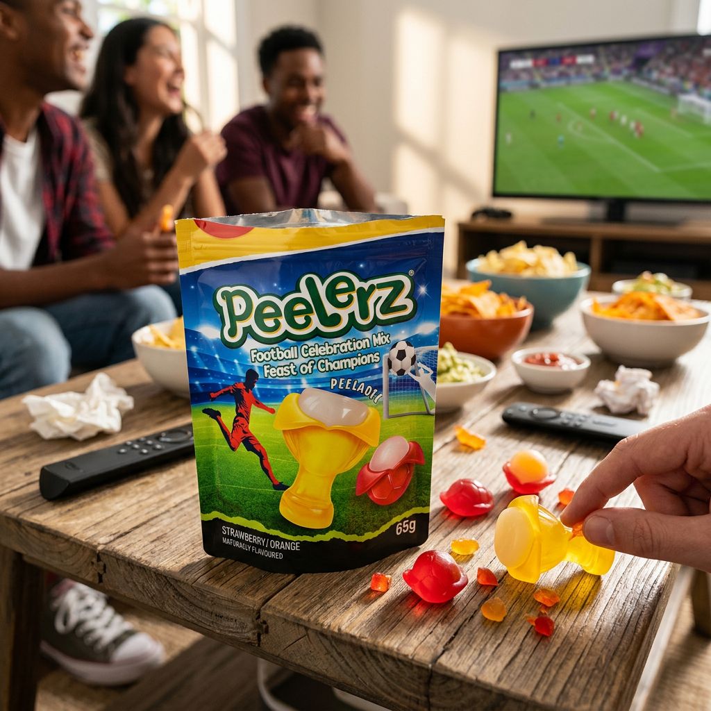 Amos Peelerz Gummy Coppa del Mondo Fragola Arancia