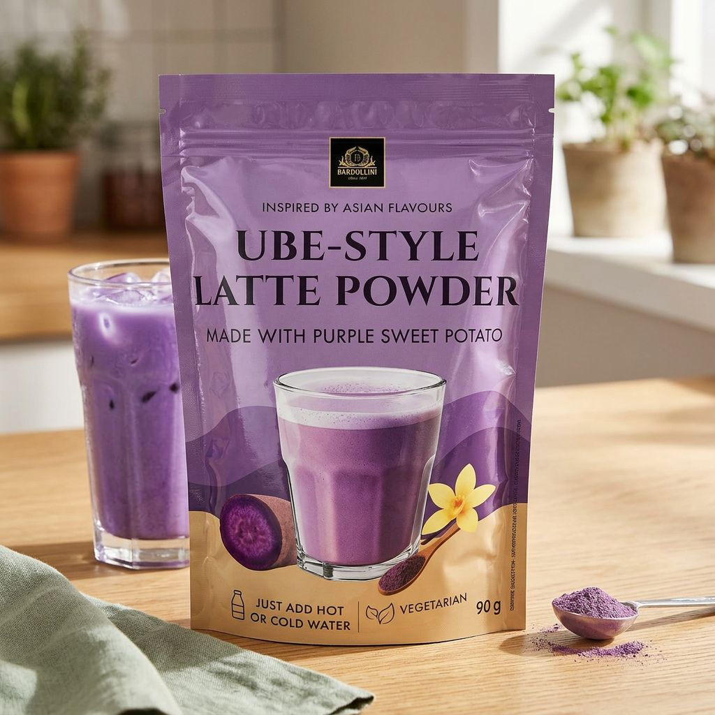 Bardollini Matcha Ube Style Latte, poudre violette au matcha et patate douce, disponible sur My American Shop