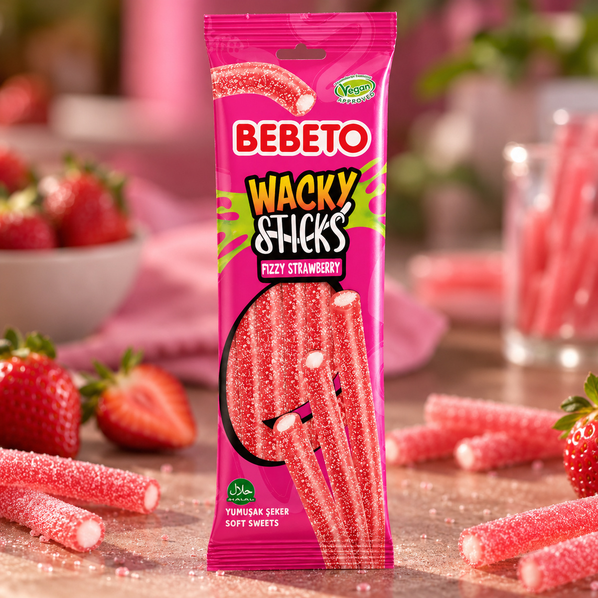 Bebeto Wacky Sticks Fragola Frizzante
