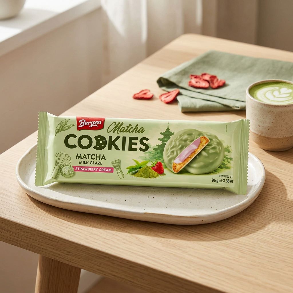 Bergen Biscotti Matcha Crema alla Fragola