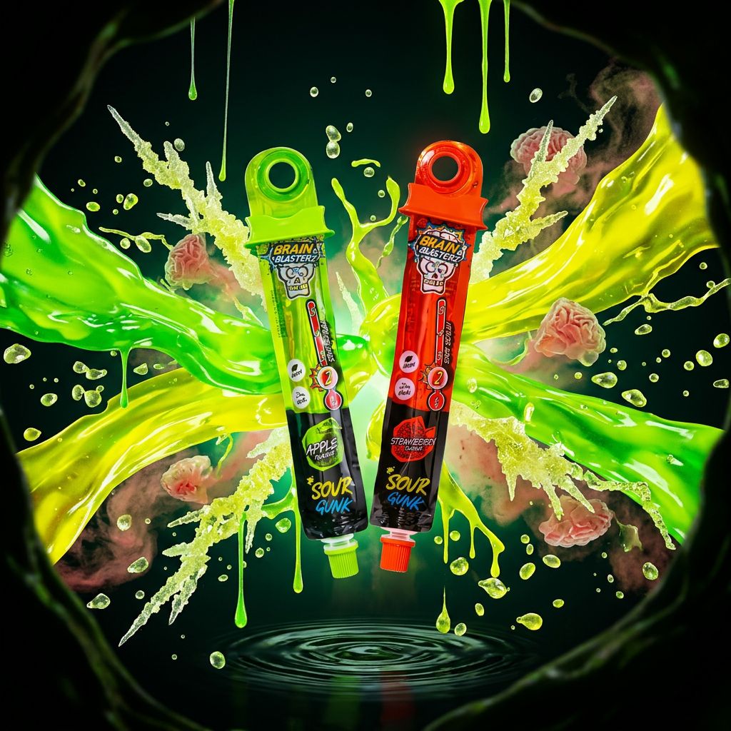 Brain Blasterz Sour Brain Gunk, gel bonbon ultra-acide format gluant, importé, disponible sur My American Shop