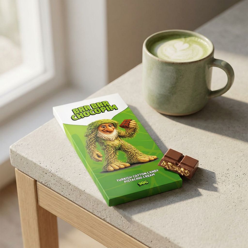 Brr Brr Chocopim, tablette chocolat Dubai au lait croustillant, The Original Dubai Chocolate, disponible sur My American Shop