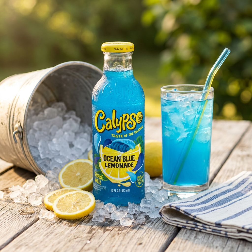 Calypso Ocean Blue Lemonade, limonade artisanale américaine bleue 473ml, disponible sur My American Shop