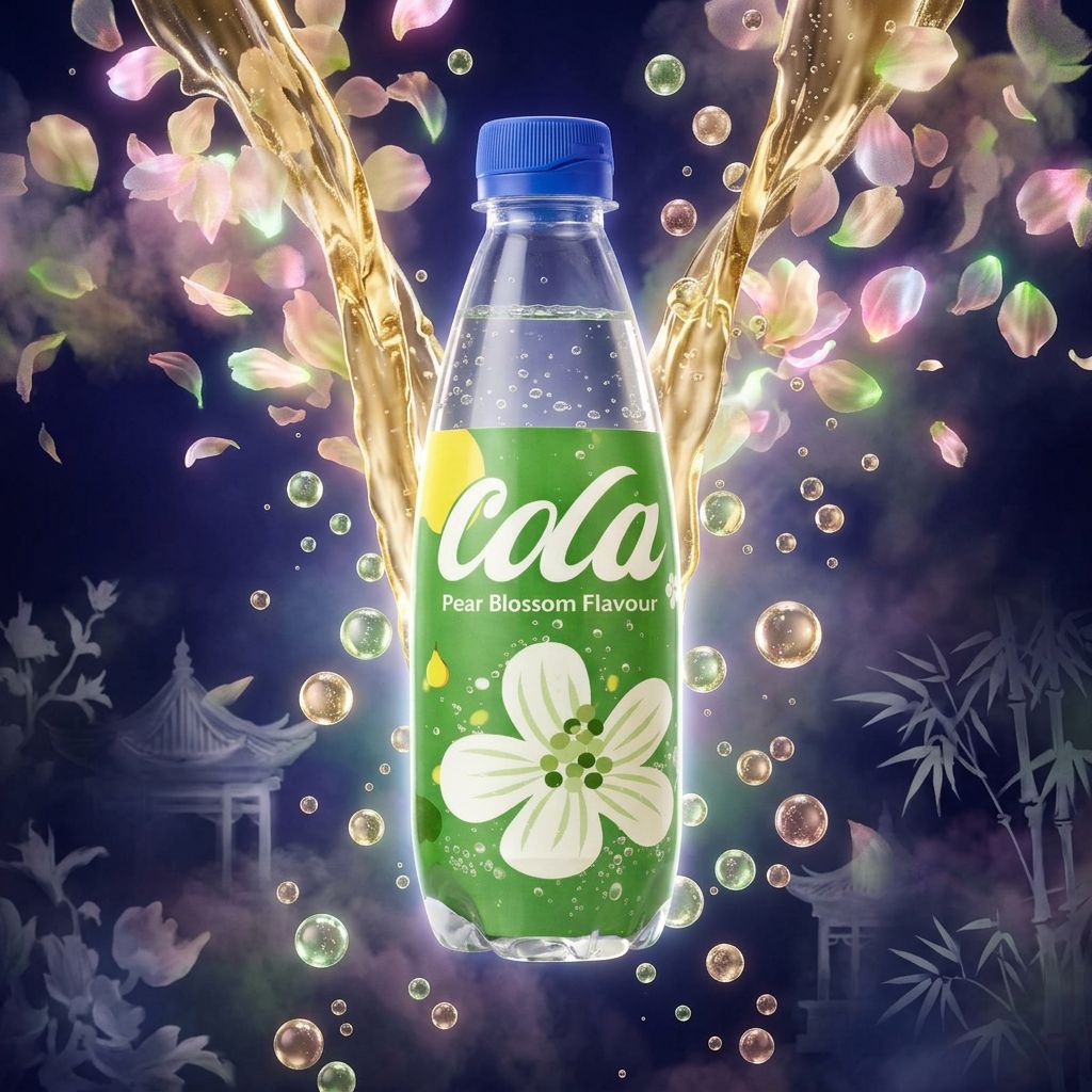 Cola Pear Flower, soda gazeux importé arôme poire et fleurs, boisson asiatique rare disponible sur My American Shop
