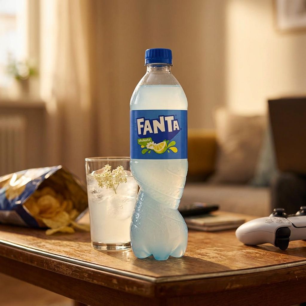 Fanta Shokata bouteille saveur fleur de sureau et citron, édition Europe centrale, disponible sur My American Shop